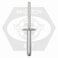 New Arrival Aba 4-3L 1/8 (.126-.187) x 0.313 Aluminum / Aluminum Large Dome Head Blind Rivet, Qty 500
