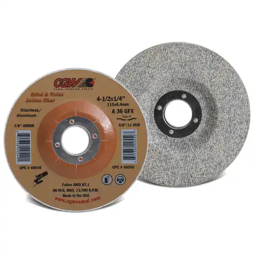 Special Discount CGW Abrasives 49600 4-1/2 x 1/4 x 7/8 T27 A54Gx Cotton Abr, 25 Pack