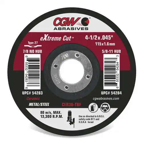 CGW Abrasives 54282 6 x .045 x 7/8 T1 Cer36-T-Bf Extreme Cer Cut Off Whls, 25 Pack Best Seller