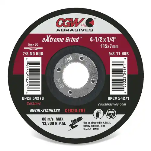 CGW Abrasives 54277 7 x 1/4 x 5/8-11 T27 Cer24-T-Bf Resin Grind Whls, 10 Pack Authentic