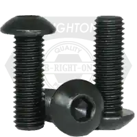 Popular 8-32 x 1/8" Button Head Socket Cap Screws, Thermal Black Oxide, Full Thread, Coarse (UNC), Alloy Steel, Qty 100