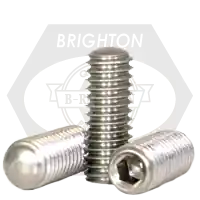 Crafted 10-24 x 1/4" Socket Set Screws, Oval Point, 18-8 Stainless Steel A2, Coarse (UNC), Qty 100