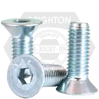 M10-1.50 x 40 mm Flat Head Socket Cap Screws, Metric Class 12.9, Mechanical Zinc Cr+3, Full Thread, DIN7991, Qty 500 Popular