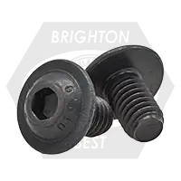 Must Have M6-1.00 x 8 mm Button Head Socket Cap Flange Screws, Metric Class 10.9, Thermal Black Oxide, Full Thread, Coarse (UNC), Qty 100