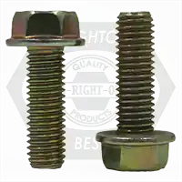 Hot Picks M8-1.25 x 16 mm Flange Screws, Non-Serrated, Hex Head, Metric Class 10.9, Zinc-Yellow Cr+6 Bake, Full Thread, Coarse (UNC), DIN 6921, Qty 100