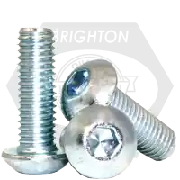 M12-1.75 x 16 mm Button Head Socket Cap Screws, Metric Class 10.9, Zinc-Bake Cr+3, Full Thread, Coarse (UNC), ISO 7380, Qty 100 Express Delivery