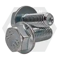 Markdown M8-1.25 x 50 mm Flange Screws, Non-Serrated, Hex Head, Metric Class 8.8, Zinc Cr+3, Partial Thread, Coarse (UNC), DIN 6921, Qty 100