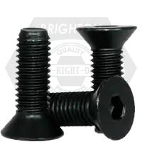 Top Pick M20-2.50 x 40 mm Flat Head Socket Cap Screws, Metric Class 10.9, Thermal Black Oxide, Full Thread, Coarse (UNC), DIN 7991, Qty 25