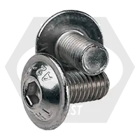 M6-1.00 x 25 mm Button Head Socket Cap Flange Screws, 18-8 Stainless Steel A2, Full Thread, Coarse (UNC), ISO 7380-2, Qty 100 Time-Limited