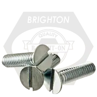 One Day Deal 1/4"-20 x 2" Machine Screws, Slotted Flat Head, 304 Stainless Steel, Full Thread, Coarse (UNC), Qty 100