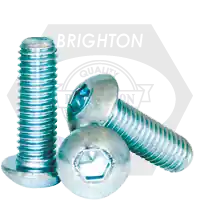 Premium M12-1.75 x 55 mm Button Head Socket Cap Screws, Metric Class 12.9, Zinc-Bake Cr+3, Full Thread, Coarse (UNC), Alloy Steel, ISO 7380, Qty 50