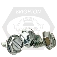 1/4"-20 x 5/8" Thread-Cutting Screws, Slotted Indent Hex Washer Head HWH, Type 23(T), Zinc Cr+3, Full Thread, Qty 2500 Time-Limited