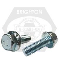 Genuine 3/8"-16 x 1 3/4" Flange Screws, Serrated, Hex Head, Grade 5, Zinc Cr+3, Full Thread, Qty 500
