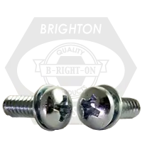 10-32 x 5/8" Machine Screws w/ External Tooth Lock Washer, Phillips Pan Head, SEMS, Zinc Cr+3, Qty 5000 Instant Buy