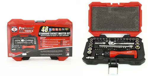 1/4" Drive 48 Piece (SAE & Metric) SAE & Metric Proferred Socket Master Set, Qty 1 Fan Favorite