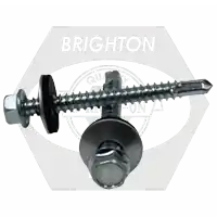 Best Seller 12-14 x 2" Proferred Self-Drillling Screws w/ Bonded Washer, Indent Hex Washer Head HWH, 3 Point, Zinc Cr+3, Qty 1000