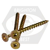 6 x 1 5/8" Deck Screws, Square Drive Bugle Head, Zinc-Yellow Cr+6, Hardened, Qty 4500 Best Choice