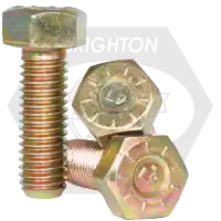 3/8"-16 x 3 1/4" Hex Cap Screws, L9, Hex Head, Zinc-Yellow Cr+3, Partial Thread, Coarse (UNC), Alloy Steel, Made in USA, Qty 400 Bargain