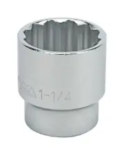 1 1/8" Standard 12 Point 1/2" Drive SAE Socket, Qty 1 One Day Deal