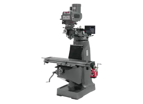 Buy Direct JET JT9-691232-4 JTM-4VS Mill With 3-Axis Newall NMS800 DRO (Knee) With X-Axis Powerfeed 460V