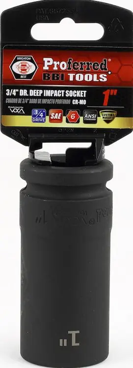 Grab Now 1 3/8" Deep Impact 6 Point Impact 3/4" Drive SAE Socket, Qty 1