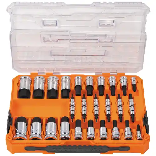 Klein Tools 65233HEX Knurled Hex Bit Socket Set, SAE and Metric, 33-pc Shop Now