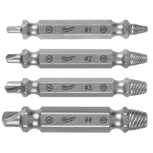 Authentic Milwaukee Tool 49-57-9001 4PC M2 Steel Screw Extractor Set