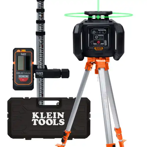 Fast Shipping Klein Tools 93RLS Green Rotary Laser Level, Self-Leveling with Plumb Spot and Tripod