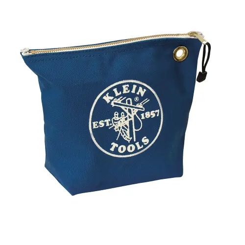 Klein Tools 5539BLU Zipper Bag, Canvas Consumables Tool Pouch, Blue Latest