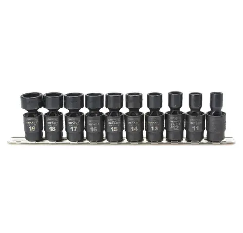 Buy Today 10 pc 6 Point Swivel Impact (Arm) 3/8" Drive Metric USA 3/8" Drive Impact Metric Socket Set, Qty 1