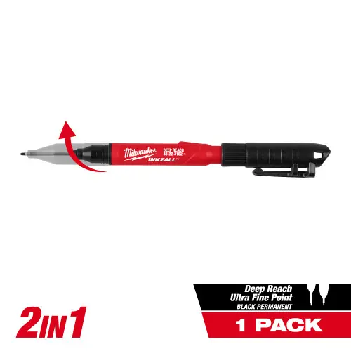 Best Choice Milwaukee Tool 48-22-3152 INKZALL 2IN1 Deep Reach Ultra Fine Point Black Jobsite Marker