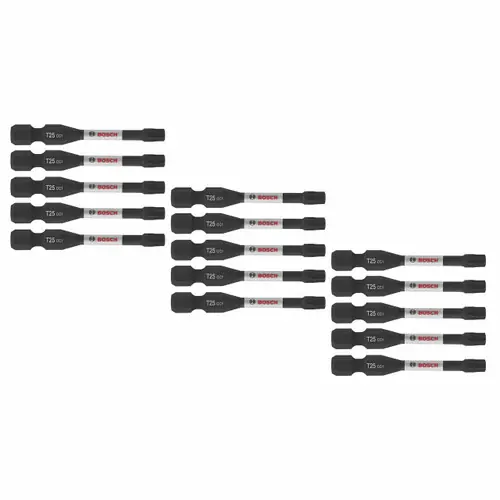 Secure Checkout Bosch ITDT25215 15 pc. Driven 2 In. Impact Torx 25 Power Bits (15 Pack)