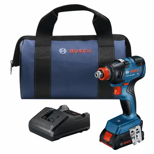 Bosch GDX18V-1800B12 18V Two-In-One 1/4 In. and 1/2 In. Bit/Socket Impact Driver/Wrench Kit with 2 Ah Standard Power Battery Same Day Shipping
