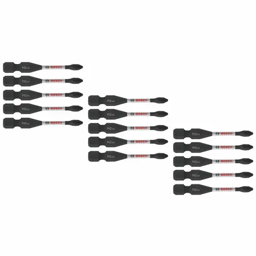 Authentic Bosch ITDPH2215 15 pc. Driven 2 In. Impact Phillips 2 Power Bits (15 Pack)