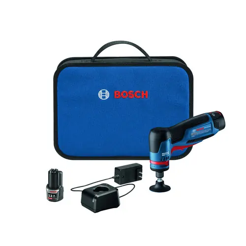 Genuine Bosch GWG12V-20SB23 12V Max Brushless 1/4 In. Right Angle Die Grinder Kit with (2) 3 Ah Batteries