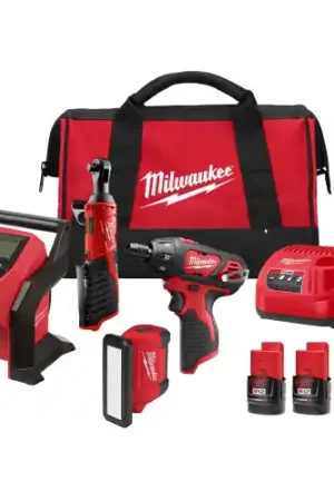 While Supplies Last Milwaukee 2492-24 M12 4 Tool Combo Kit
