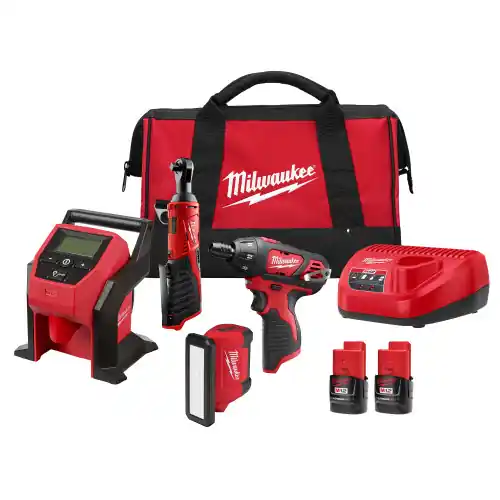 While Supplies Last Milwaukee 2492-24 M12 4 Tool Combo Kit