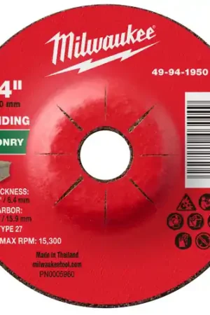 Affordable Milwaukee 49-94-1950 4" x 1/4" x 5/8" Masonry Grinding Wheel - Type 27, 10 Pack