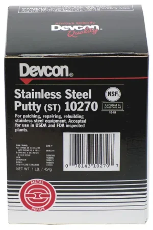 Get Yours DEVCON 10270 1 lb. Size Stainless Steel Putty (ST) Epoxy