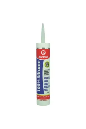RED DEVIL RD-0826 Clear Color, 100% Silicone Sealant Chemical Type, 10.1 oz. Container Size Silicone Sealant Instant Buy