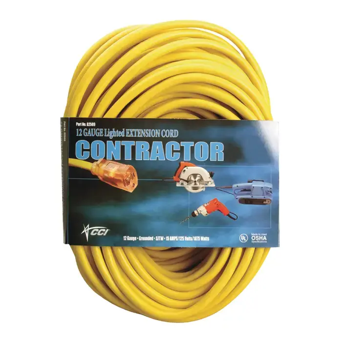 Super Sale COLEMAN CABLE 02588 50‘ Length, 14/3 Wire Gauge, 120 Voltage Extension Cord