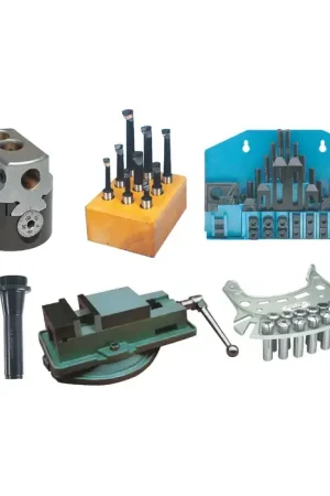 TTC MMAP-7 Boring Head, R8 Shank, Boring Bar Set, Vise, Clamping Kit, R8 Collet Set Milling & Drilling Tooling Package Affordable