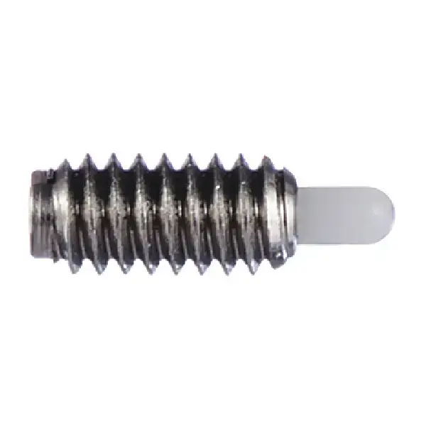VLIER SMDL53P 10-32 Thread Size, 0.468" Thread Length, 1/8" Projection, Stainless Steel Body, Delrin Nose Threaded Spring Plunger Brand New