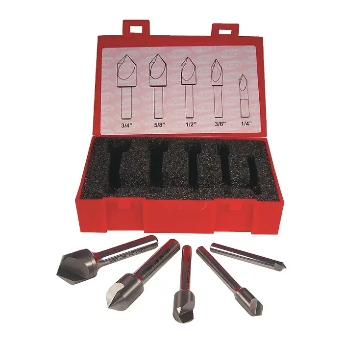 New Arrival KEO 919-001-077 5 Pc. 1/4" to 3/4" 100° Carbide Countersink Set