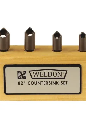 Price Cut WELDON WC-SET 4 Pc. CS-5S, CS-6S, CS-8S, CS-10S 82° High Speed Steel Countersink Set