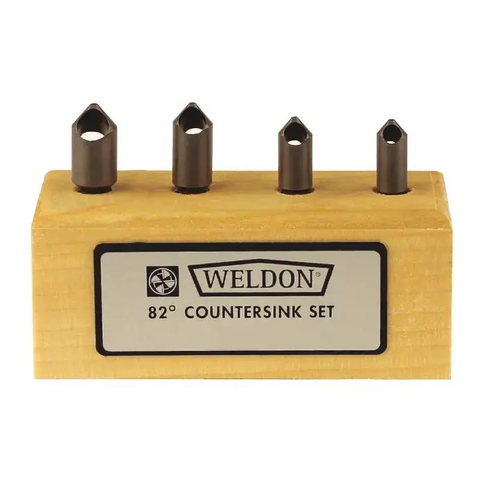 Price Cut WELDON WC-SET 4 Pc. CS-5S, CS-6S, CS-8S, CS-10S 82° High Speed Steel Countersink Set