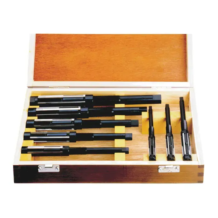 Professional Grade TTC B19B A to H Dia., 15/32" to 1-1/16" Reaming Range High Speed Steel Adjustable Blade Hand Reamer Set