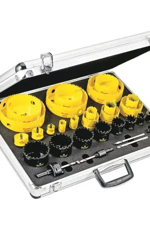 STARRETT KMX25061-N 25 Pc., 3/4", 7/8", 1-1/8", 1-1/4", 1-3/8", 1-3/4", 2", 2-1/2", 2-11/16", 3", 3-5/8", 4-1/8", 4-1/2", 4-3/4". Carbide Tip 3/4, 7/8, 1-1/8, 1-3/8, 1-3/4, 2, 2-1/4, 2-1/2. Smoothcut 3/4, 1-1/8, 1-3/8. Saw Dia., 1-5/8" and 2" Max Cutting Limited Time