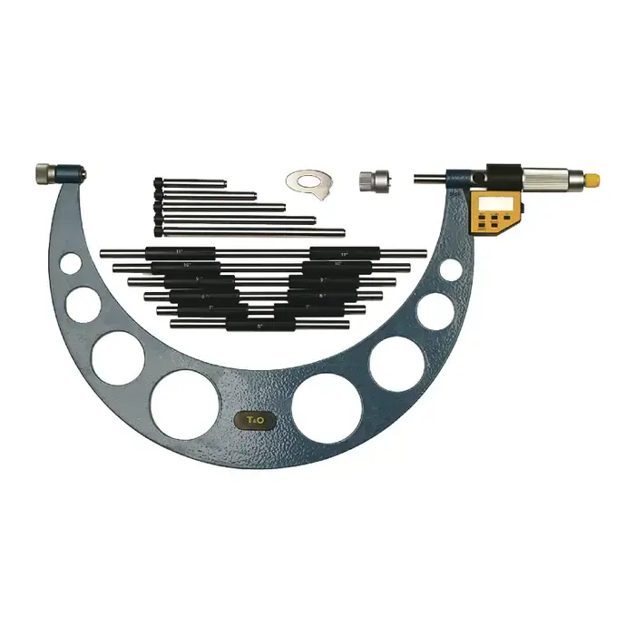 T&O TEOM-12 6" - 12" Range, — Graduation, Friction Thimble Interchangeable Anvil Outside Micrometer Exclusive Offer