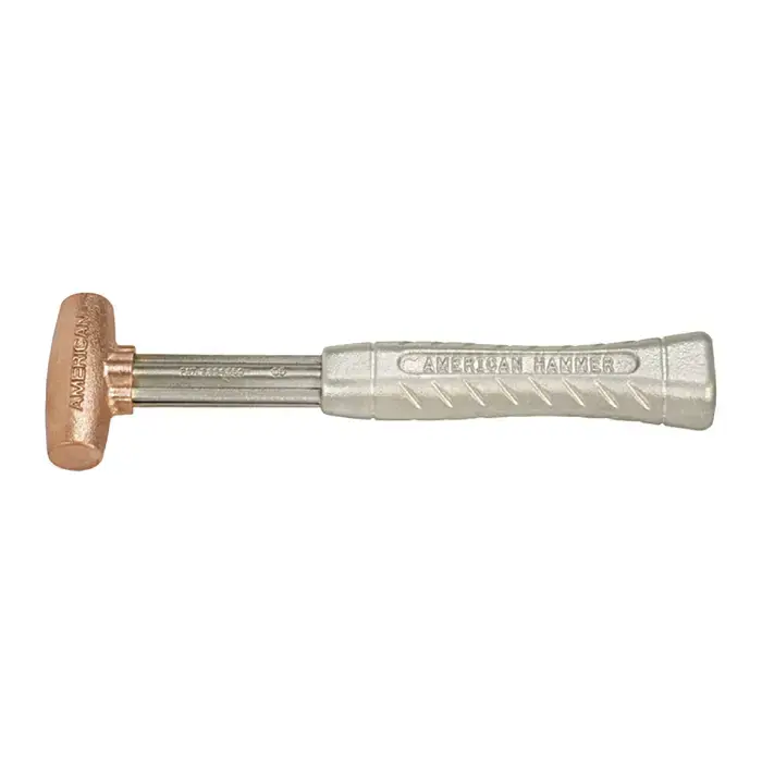Brand New AMERICAN HAMMER AM1CUAG 1" Face Diameter, 1 lbs. Head Weight, 12" Handle Length Copper Hammer